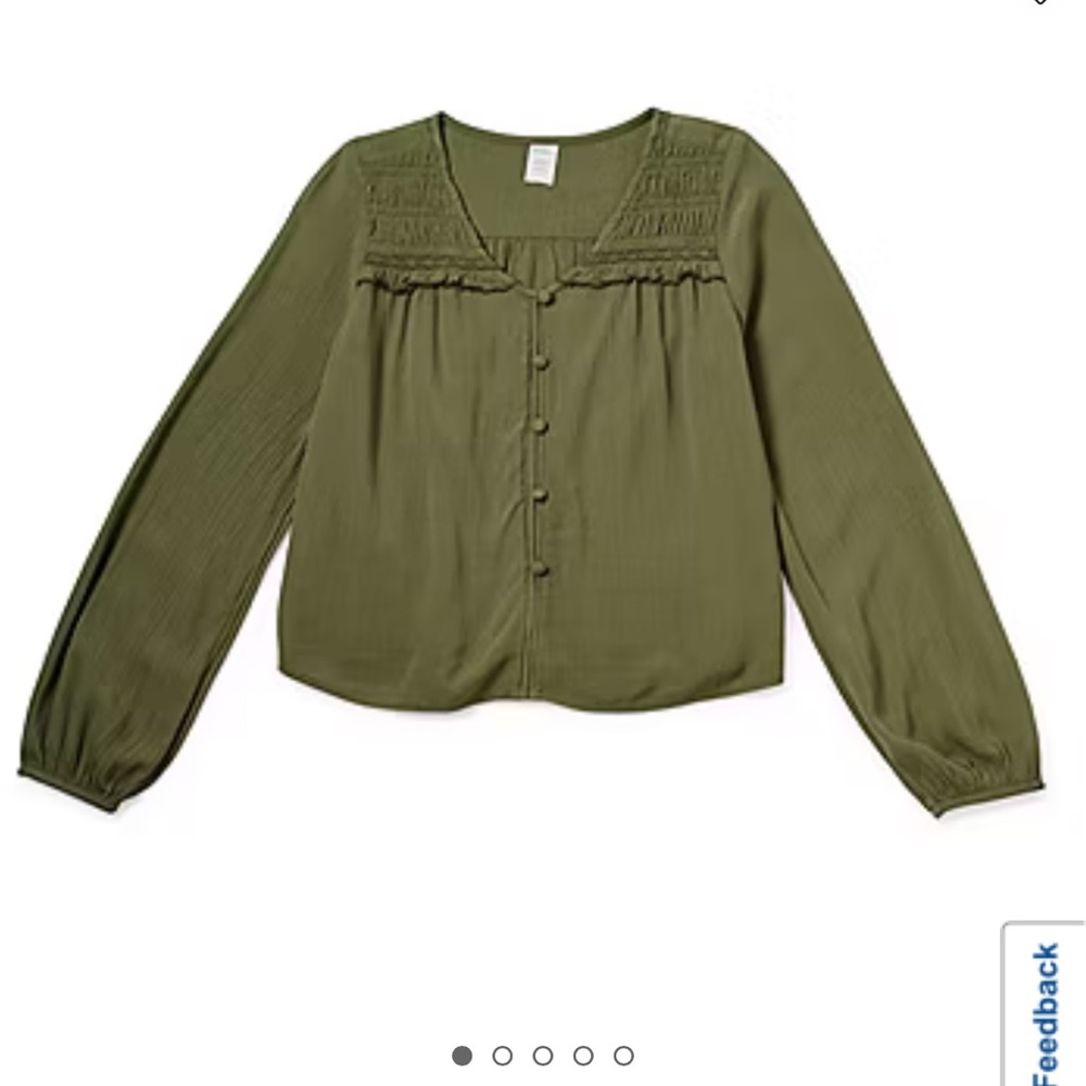Elegant Olive Blouse with Button Detail